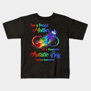 I’m A Proud Mother Of A Wonderful Autistic Boy Kids T-Shirt